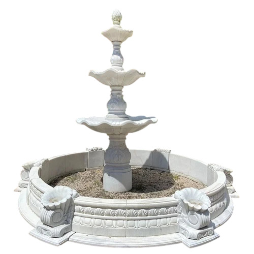 Designer White Marble Garden Fountain - Feature: Durable