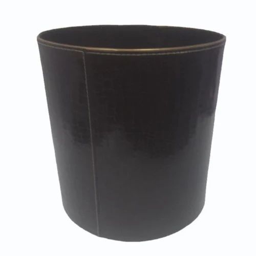 Round Leather Dustbin