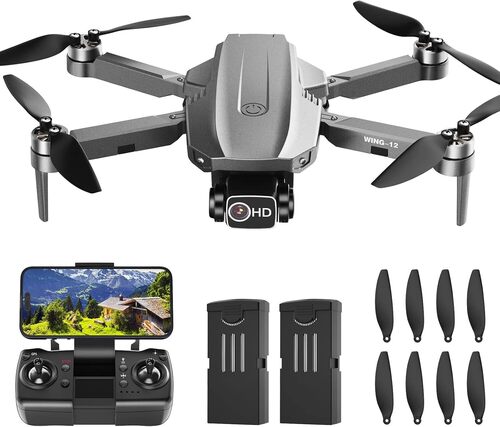 Wing B12Drone with Camera 4K Professional for Adults Beginners, B12 GPS Foldable Professional RC Quadcopter