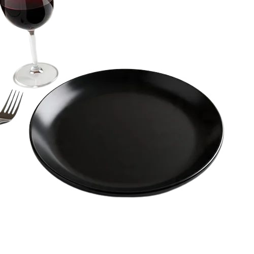 Melamine Round Black Dinner Plate