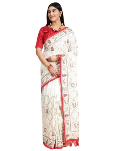 Off White Color Panetar Patola Saree