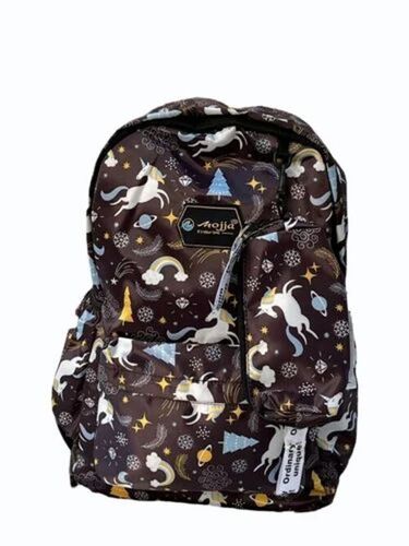 Rainbow Black Printed School Bags