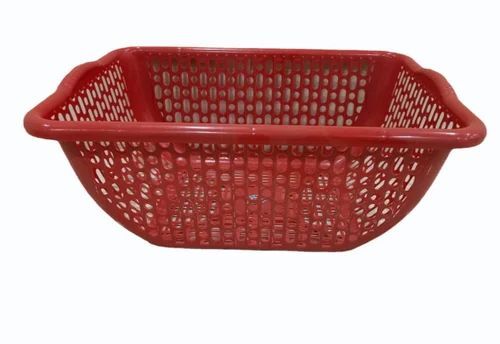 Red Plastic Square Fruit Basket