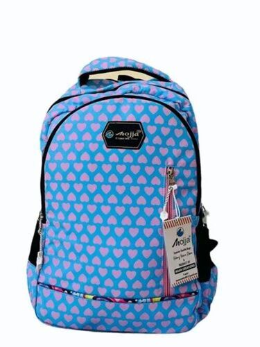 Skyblue Heart Printed School Bags