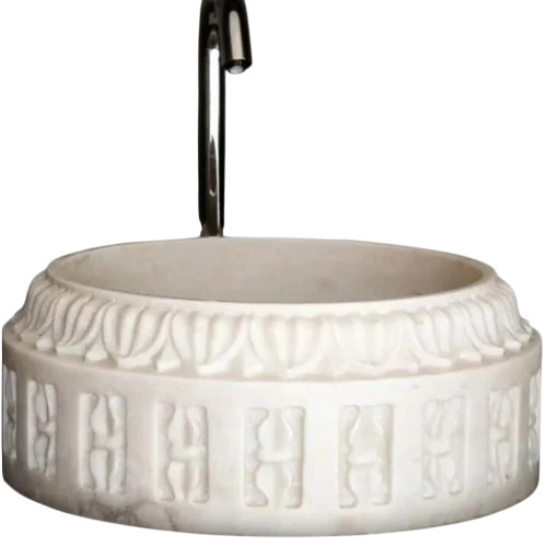 White Marble Wash Basin Sink Table Top