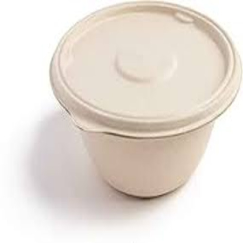 Zume Bagasse Anti Leak Round Container - 1000ml, White | Acid-Proof