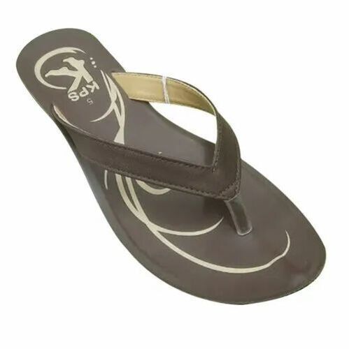 Brown Ladies Pu Slipper