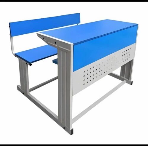 Wooden And Iron Blue School Desk