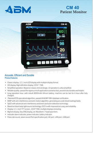 ABM CM 40 Multipara Patient Monitor