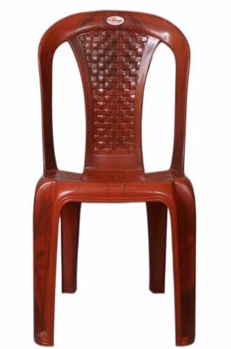 Brown Plastic Armless Chair