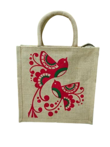 Square Shape Printed Jute Bag