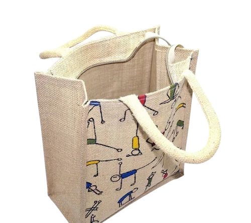 Yoga Print Jute Bag