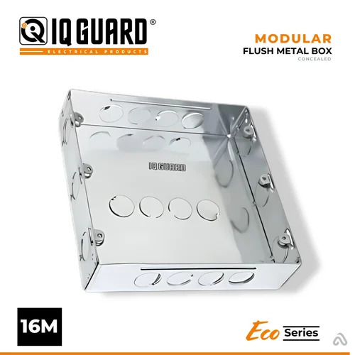 16M Concealed Box GI - Galvanized Iron, Rectangular, Silver Matt Finish | Anti-Rust, Pre-Punched Holes, Easy Installation