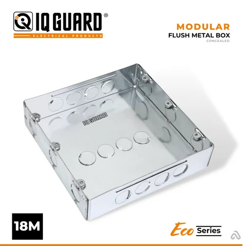 18M Concealed Box GI / GPSP - Galvanized Iron, 18M, Silver | Anti-Rust, Pre-Punched Holes, Secure Mounting, Easy Installation