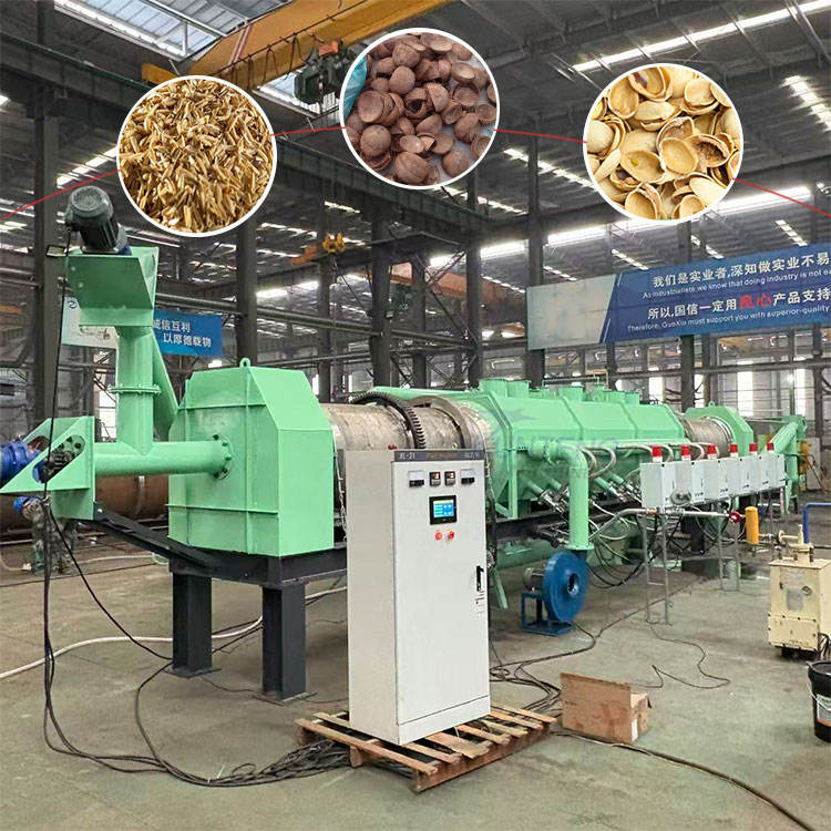 Continuous Palm Leaf Sugarcane Bagasse Wood Carbonization Furnace - Capacity: 1000-3000 Kg/Hr