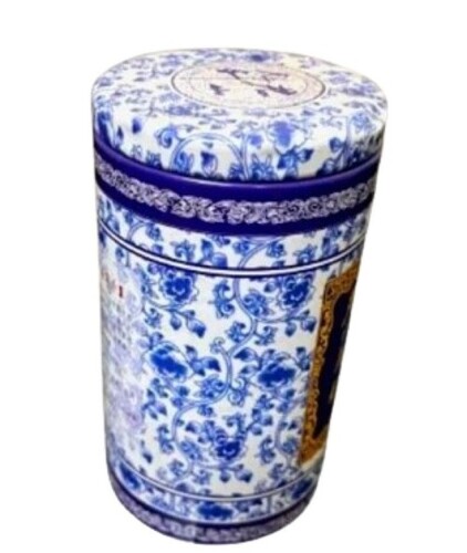 Cylindrical Tea Tin Box