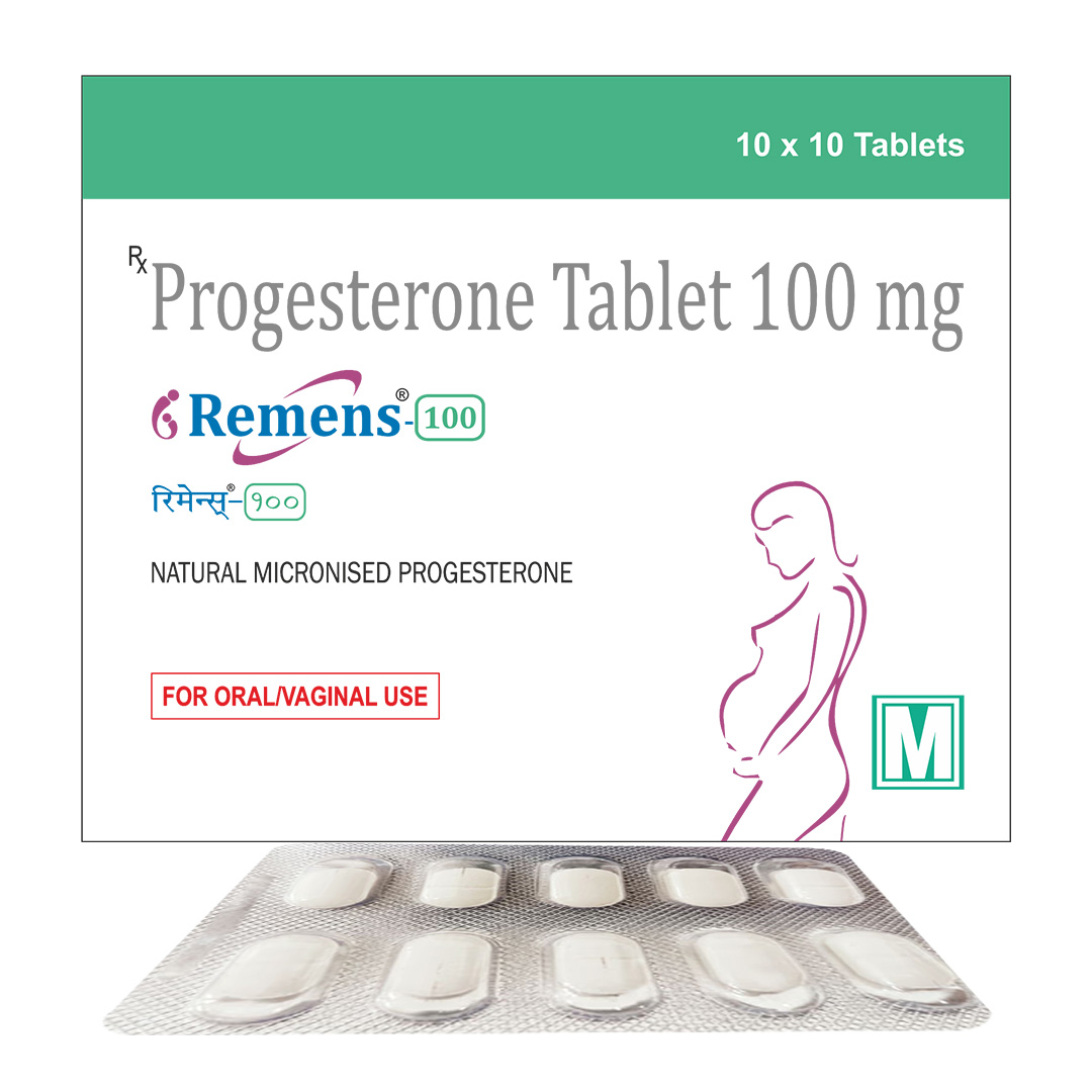 Progesterone Tablet 100Mg - Brand Name: Remens 100 | Private Label | Third Party Manufacturing