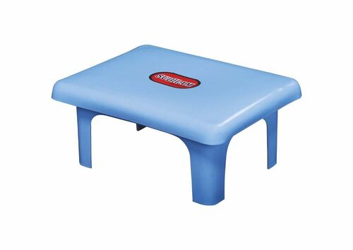 Rectangular Blue Plastic Bathroom Stool