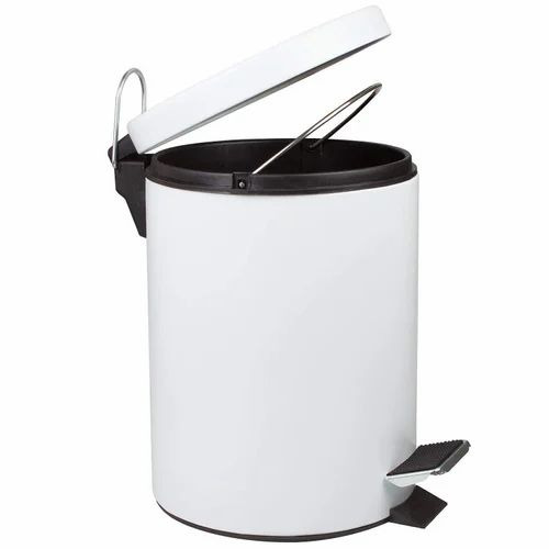 10 L White Pedal Dustbin
