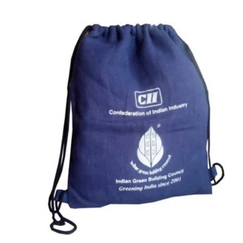 Jute String Bag - Color: Blue