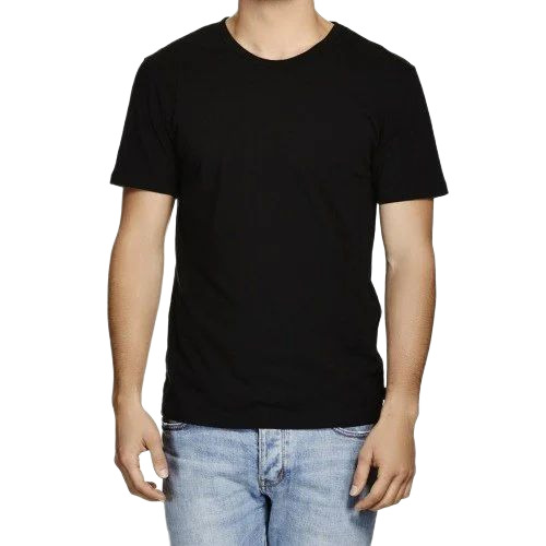 Men Plain Black T Shirt