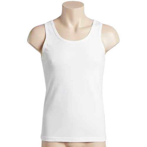 Men White Sleeveless Vest