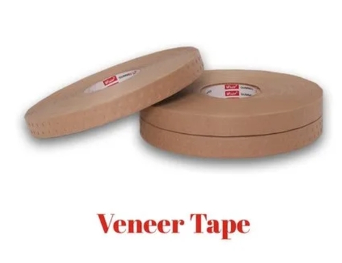 Adhesive Veneer Tape - 20-40 mm Brown >50 m, Perforated Design, Strong Adhesive, Residue Free Removal