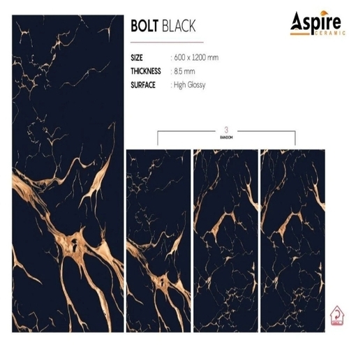 Glossy Black Bathroom Wall Tile