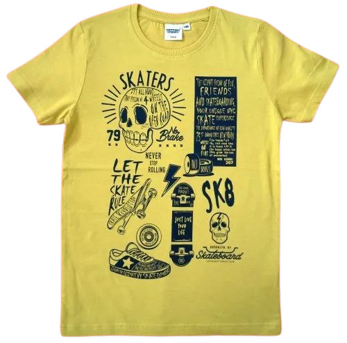 Men Yellow Color Cotton T Shirt