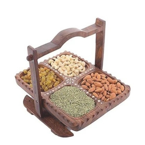 Portable Wooden Dry Fruit Tray