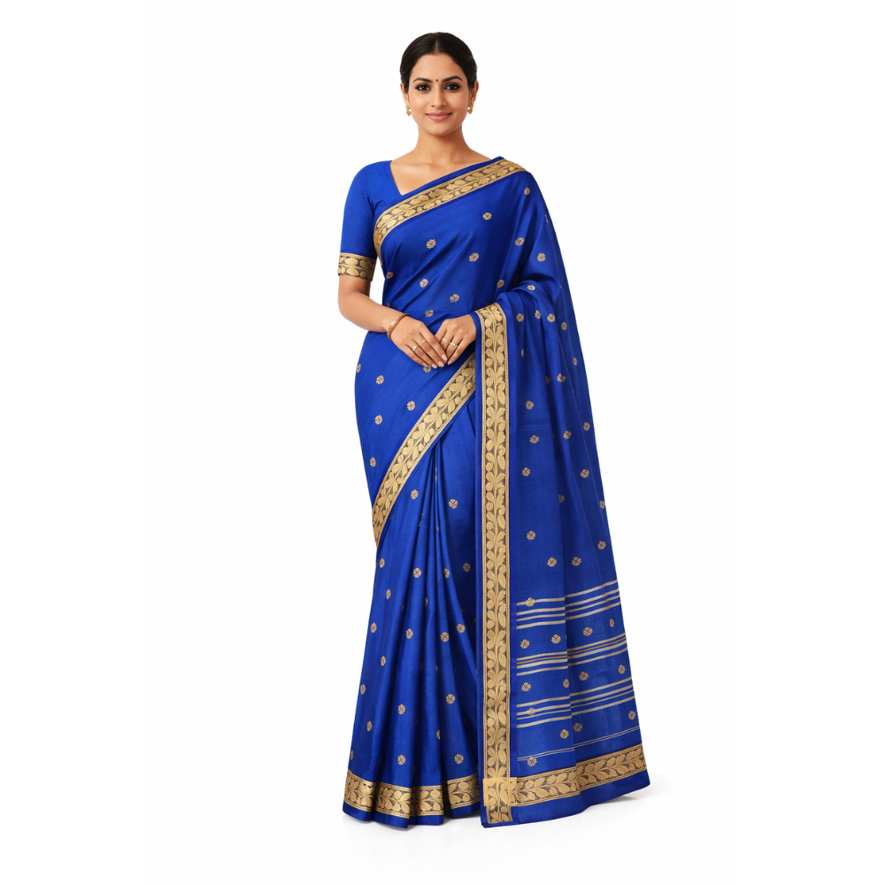 Pure Cotton Saree - Color: Light Blue
