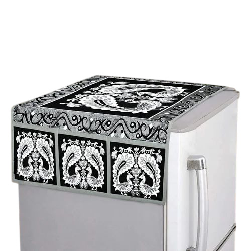 Refrigerator Printed Top Cover - Jute, 21x39 Inch, Multiple Colors | Durable, Fine Finished, Perfect Fridge Covering