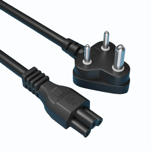 Heavy 3 Pin Laptop Cord - Copper, 1 Meter, Black | Electronic Use, Female End