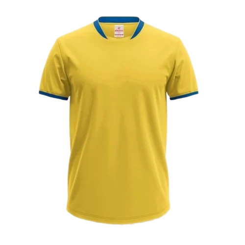 Mens Cotton T Shirt - Half Sleeve, Round Neck, Yellow, Regular Fit, Comfortable Cotton