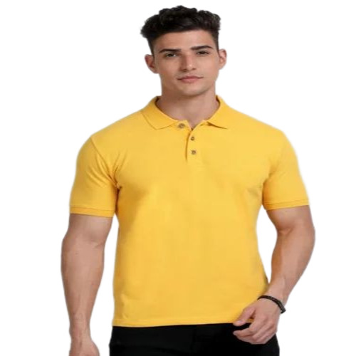 Mens Yellow Polo T Shirt