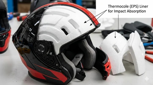 Thermocol Packaging For Helmet