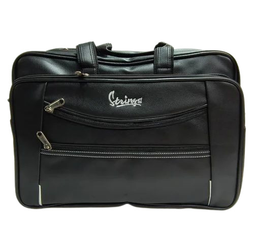 Black Pu Leather Office Laptop Bag - PU Material 44x32x22 cm Brown | Zipper Closure Shoulder Style Durable Comfortable Design
