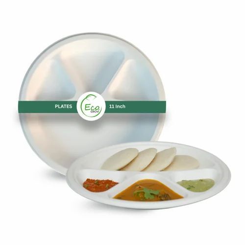 Compartment Round Disposable Plates
