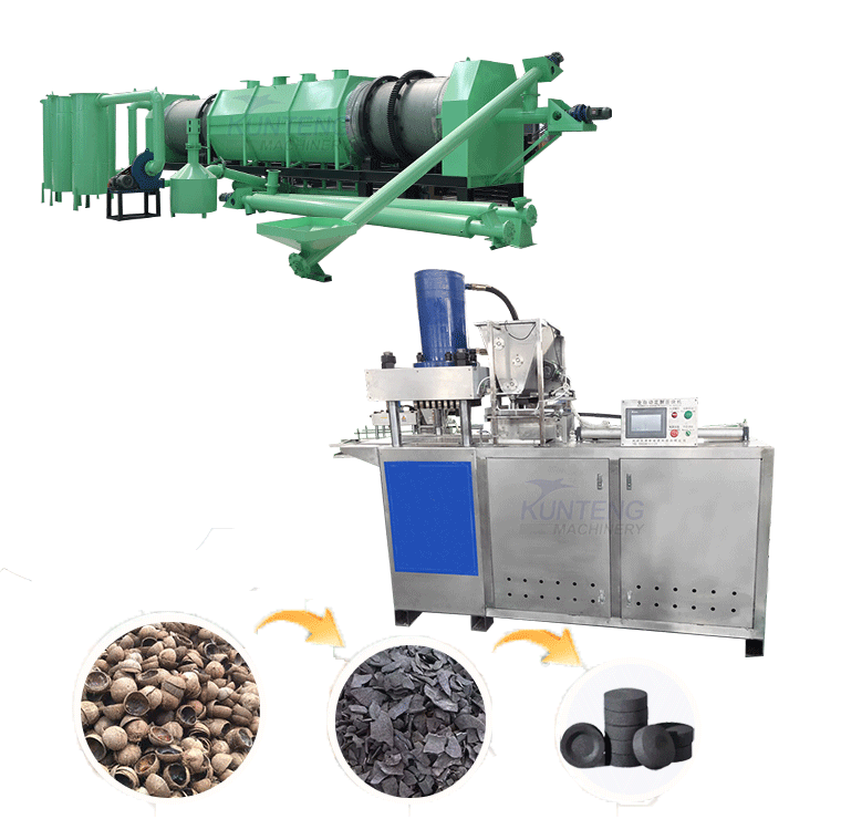 Efficient Coconut Shell Sawdust Carbonization Briquetting Production Line - 150V, Automatic Feeding System, Energy Saving, Compact Structure