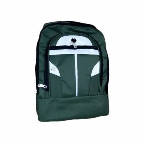 Green Polyester College Bag