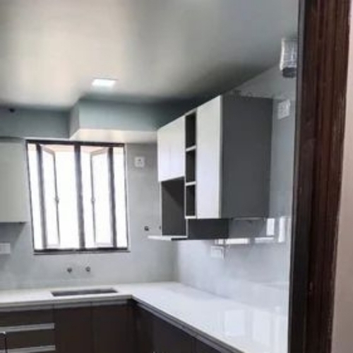 L Shaped Wooden Modular Kitchen