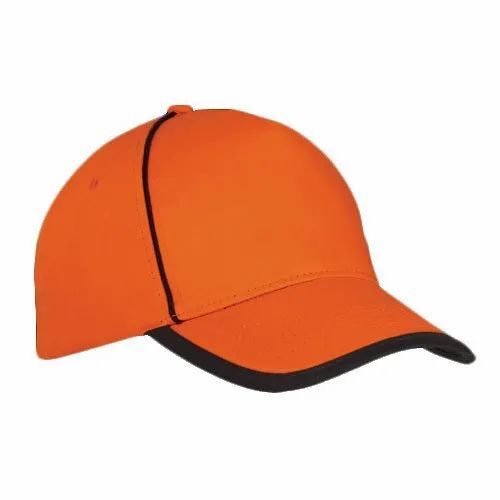 Plain Orange Cotton Cap - Cotton, Customized Size, Orange, Plain, Summer Cap | Elegant Design, Quick Dry, Comfortable Fit, Unisex, Modern Style