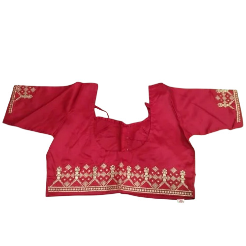 Red Printed Cotton Blouse - Optimum Grade Stitched, Size 30-36, Red, Half Sleeves, Casual Daily Wear