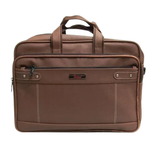 Sbf 302 Pu Leather Office Laptop Bag - PU Material, 36x44x21 cm, Brown | Zipper Closure, Designer Pattern, Shoulder Style, 6 Month Warranty