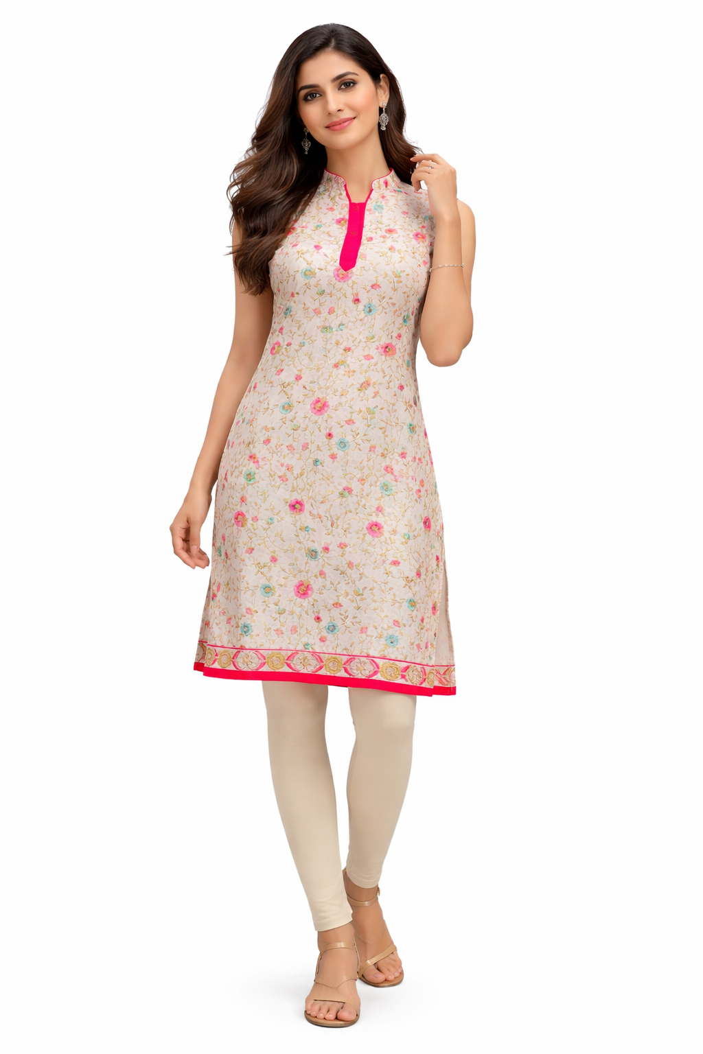 Ladies Long Kurti - Bust Size: 34 Inch (In)