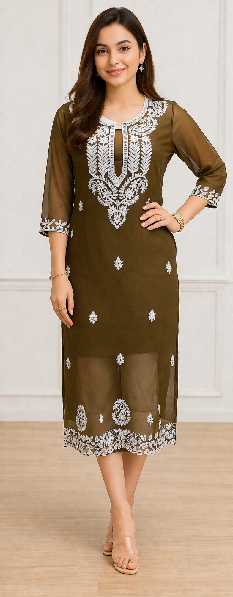 Ladies Printed Long Kurti - Bust Size: 34 Inch (In)