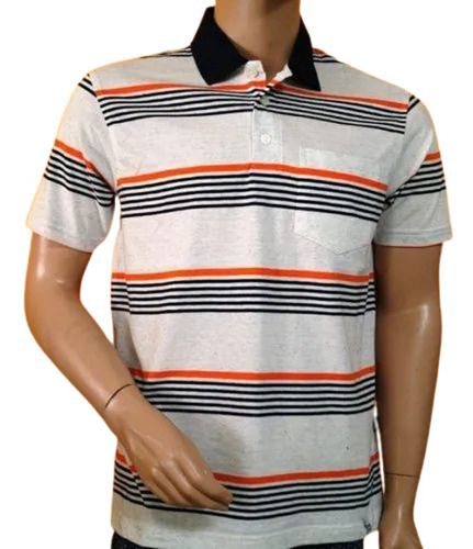 Mens Collar Neck Cotton T Shirt