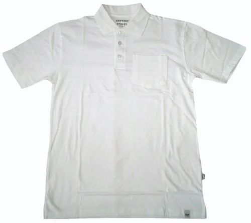 Mens White Polo T Shirt