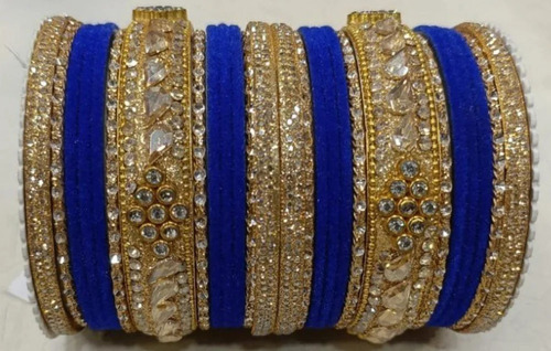 Navy Blue Metal Bangles Set