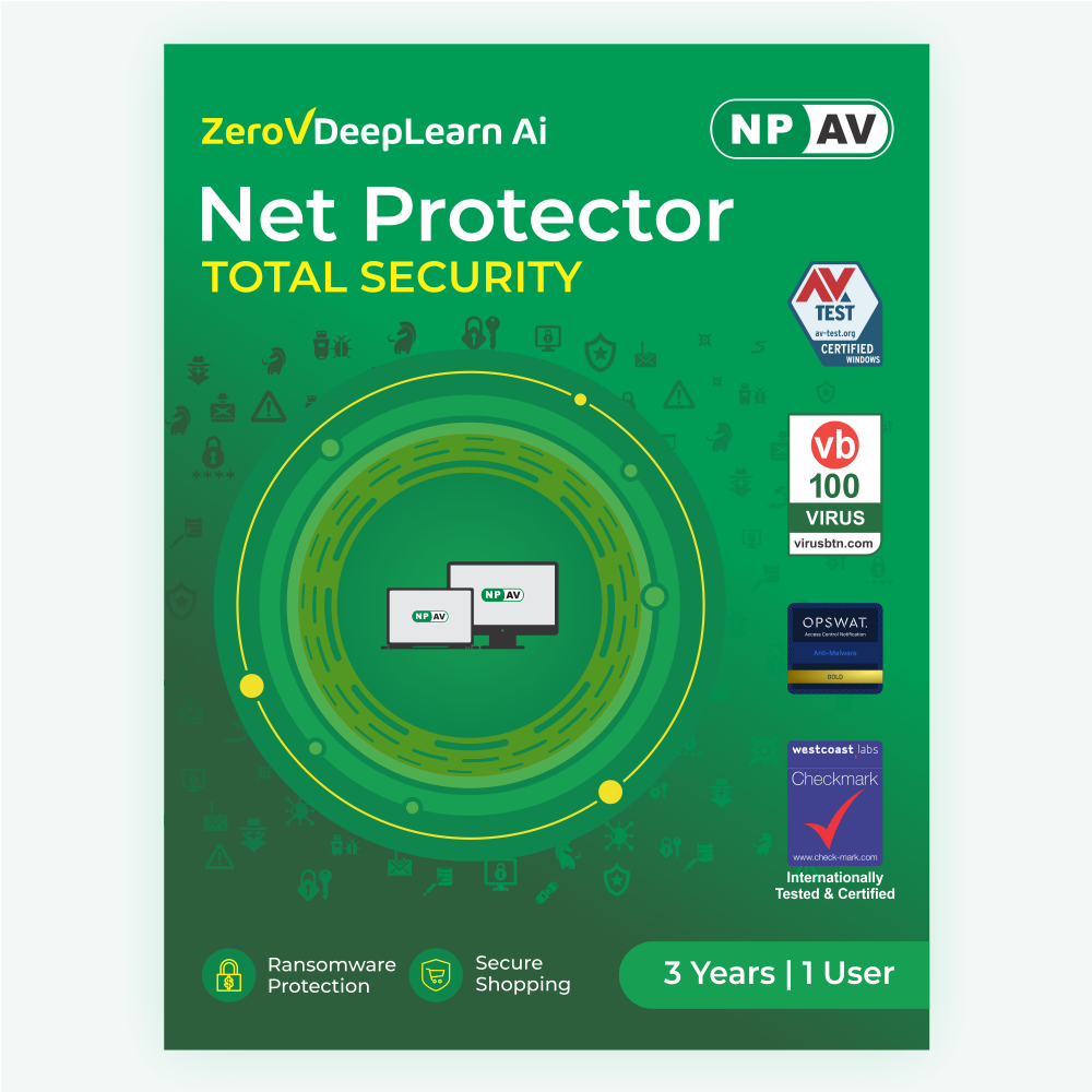 Net Protector Antivirus Total Security 2026 | 1 User 3 Year With Zerovdeeplearn Ai - Usage: Laptop